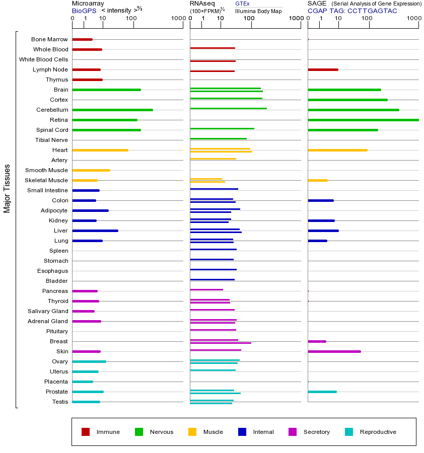 Gene expression across tissues