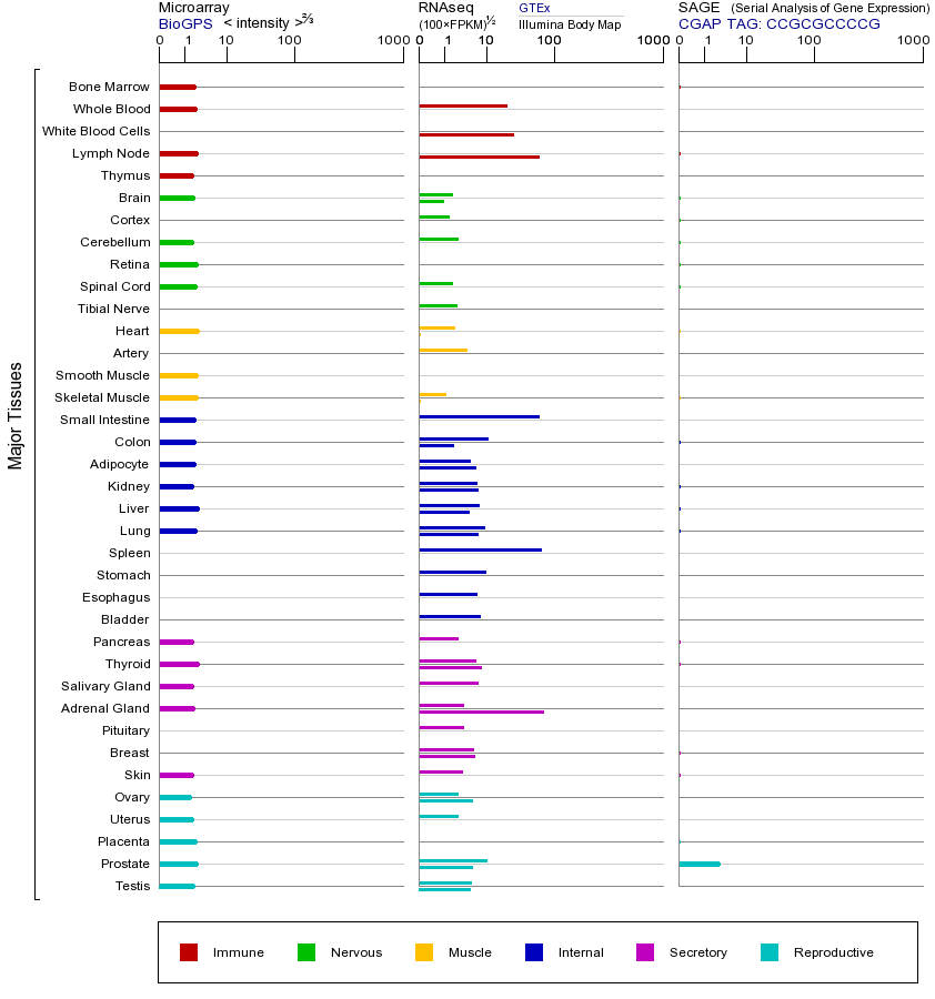 Gene expression across tissues
