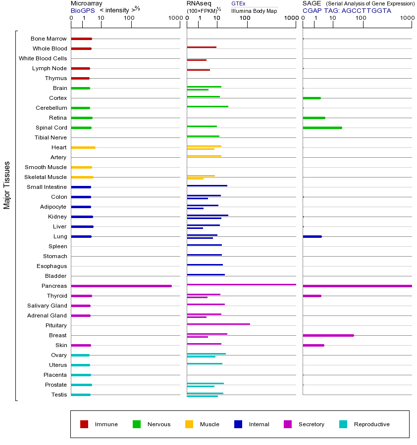 Gene expression across tissues