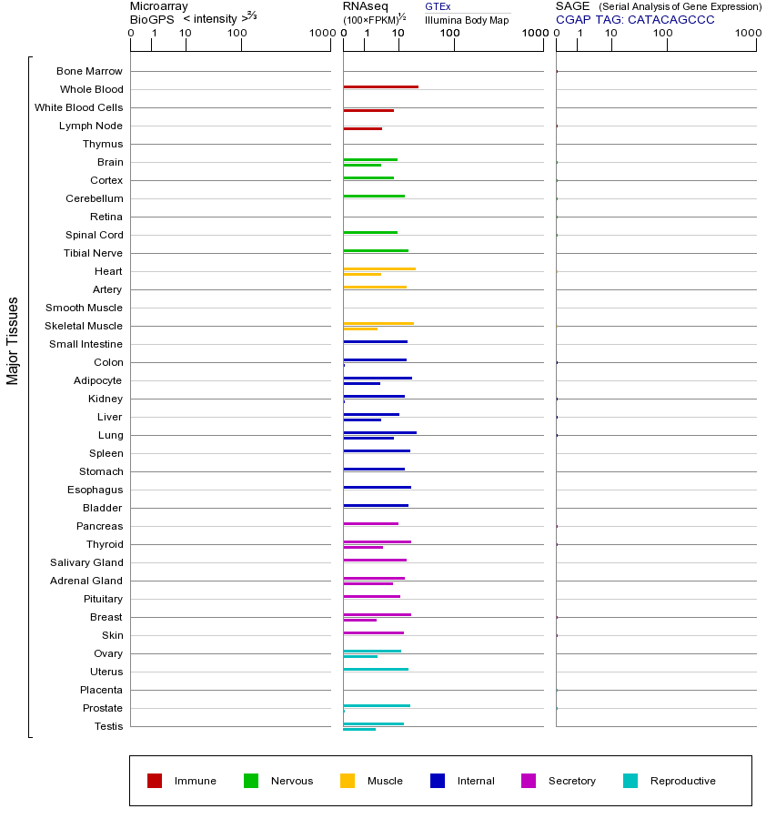 Gene expression across tissues