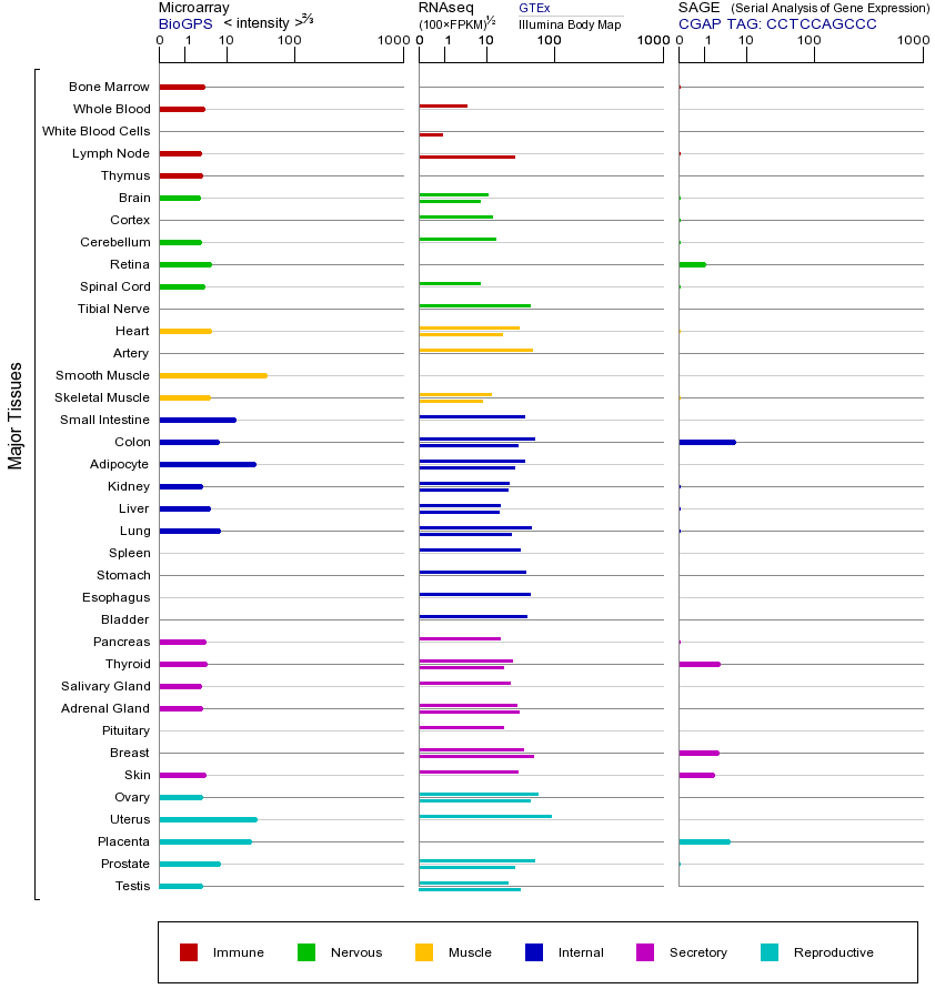 Gene expression across tissues