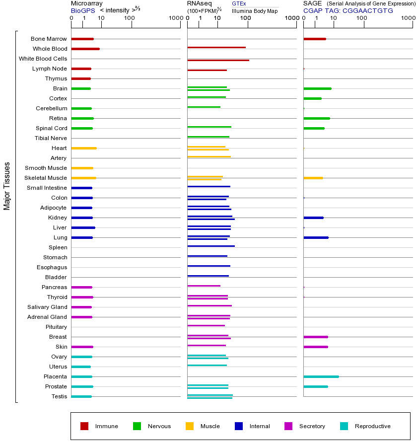Gene expression across tissues