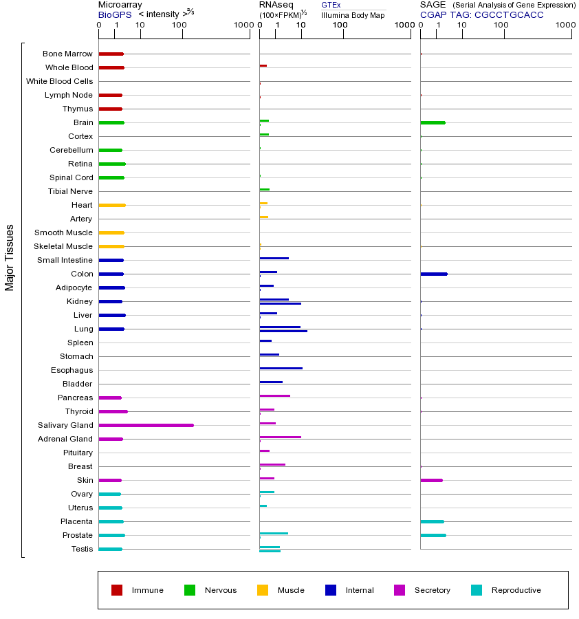 Gene expression across tissues