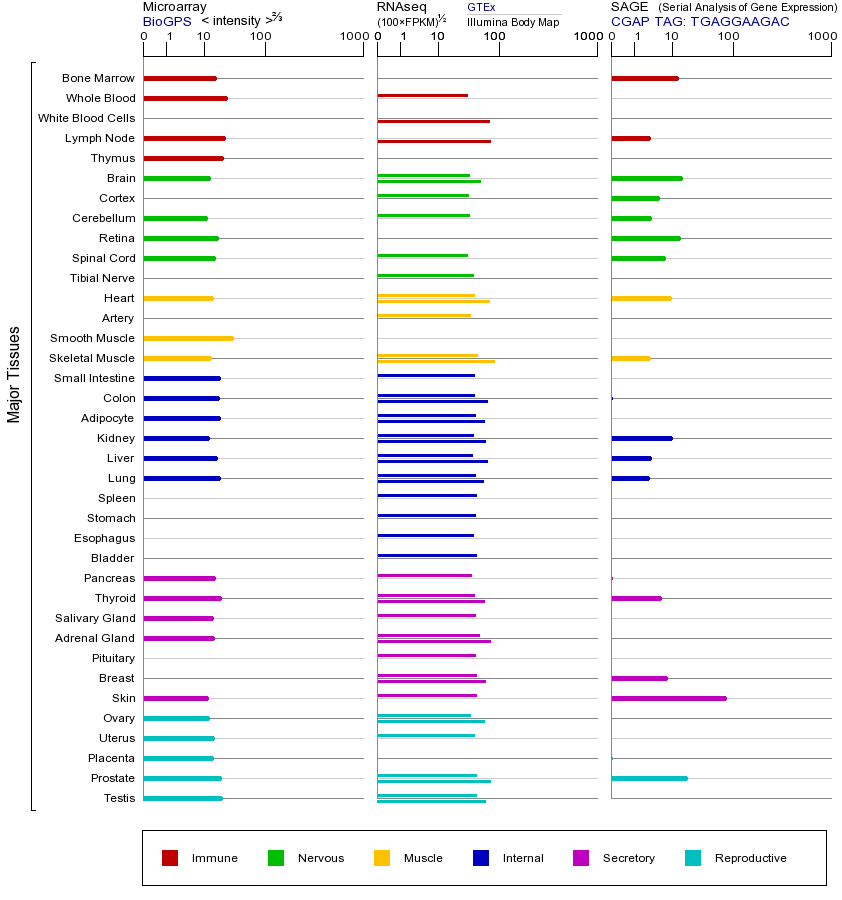 Gene expression across tissues