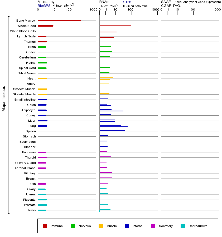 Gene expression across tissues