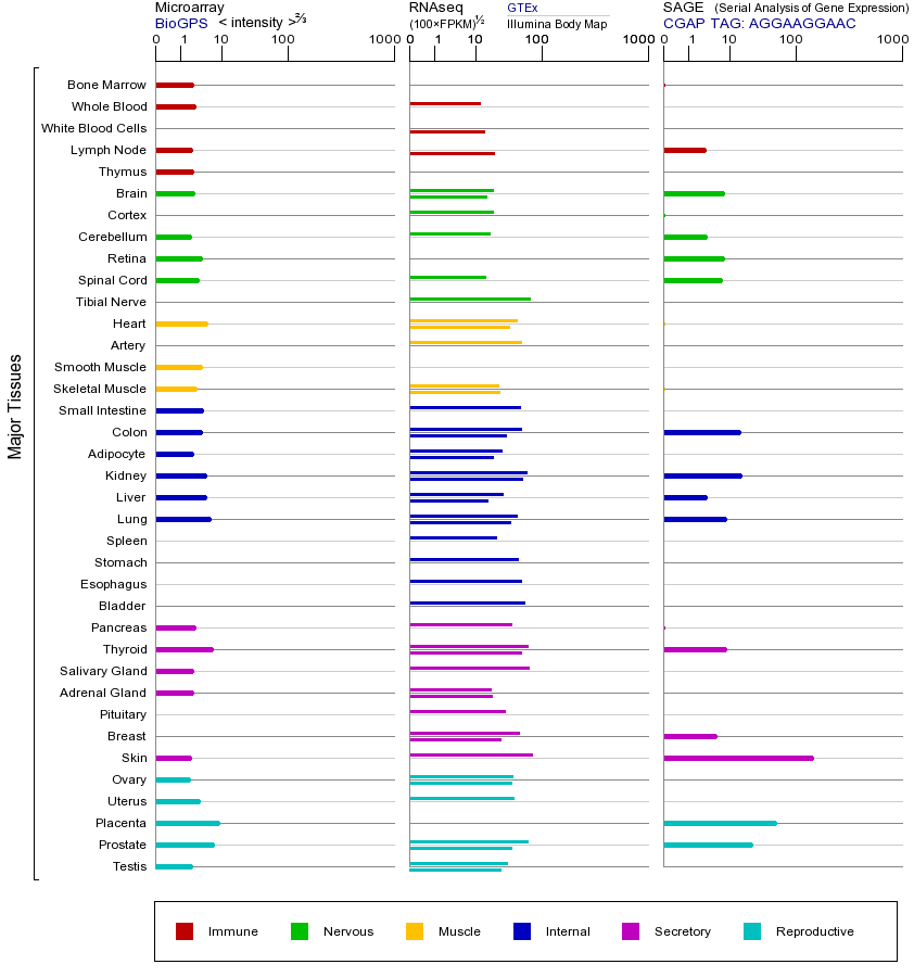 Gene expression across tissues