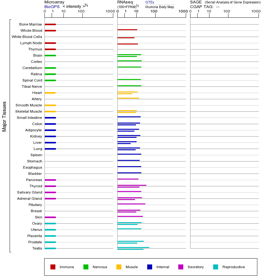Gene expression across tissues