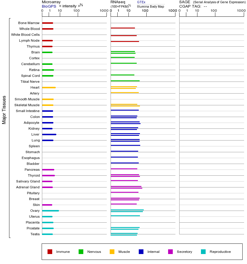 Gene expression across tissues