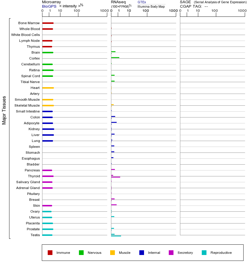 Gene expression across tissues