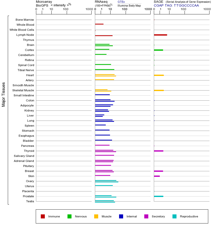 Gene expression across tissues
