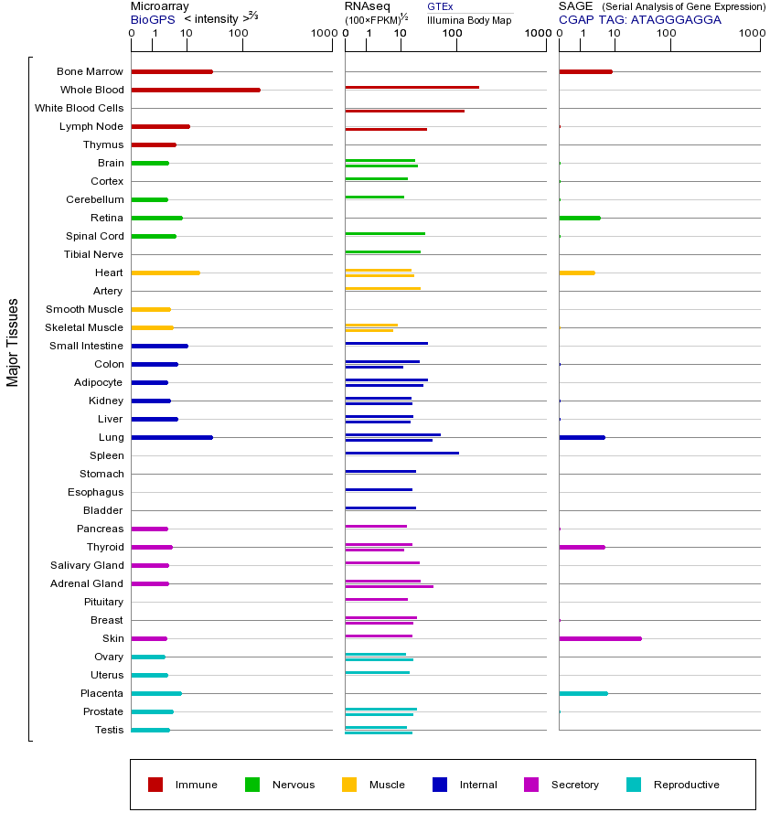 Gene expression across tissues