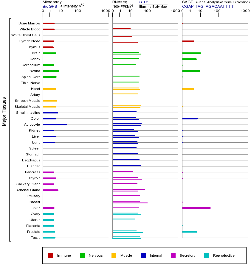 Gene expression across tissues