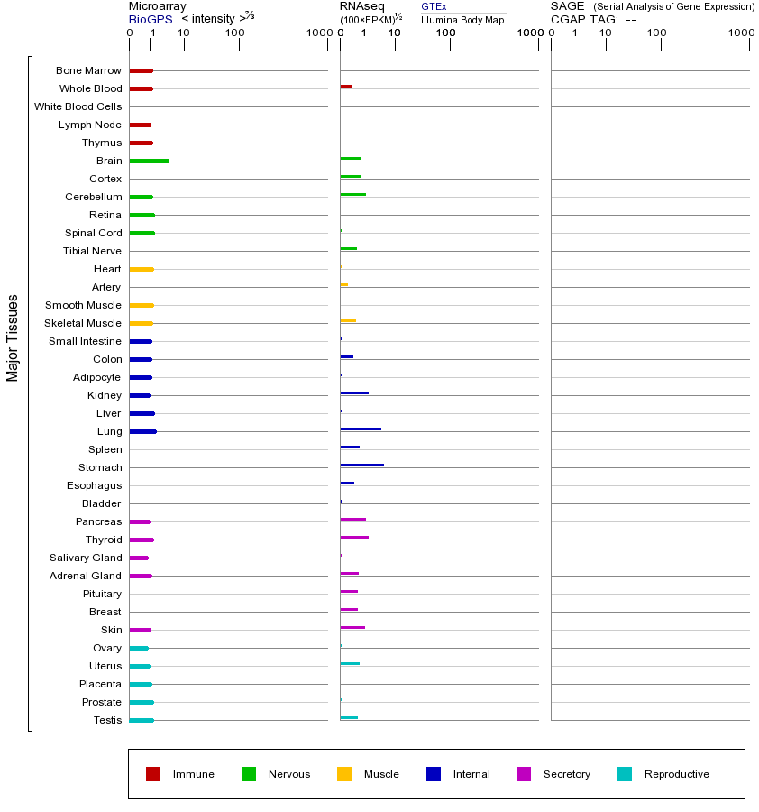 Gene expression across tissues