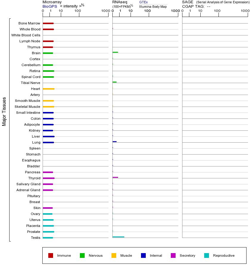 Gene expression across tissues