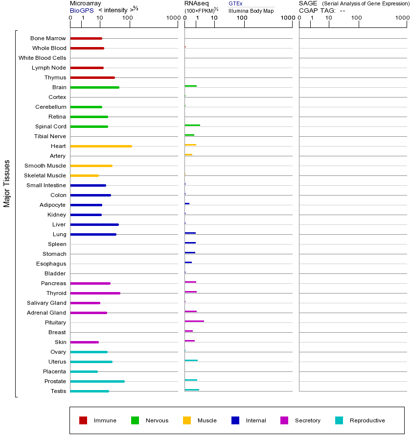 Gene expression across tissues