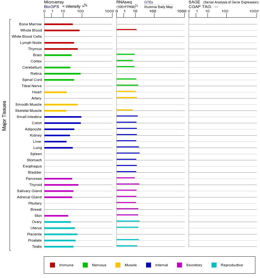 Gene expression across tissues