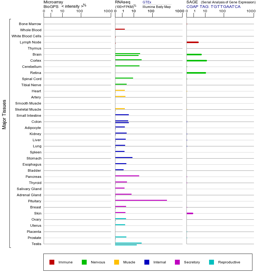 Gene expression across tissues