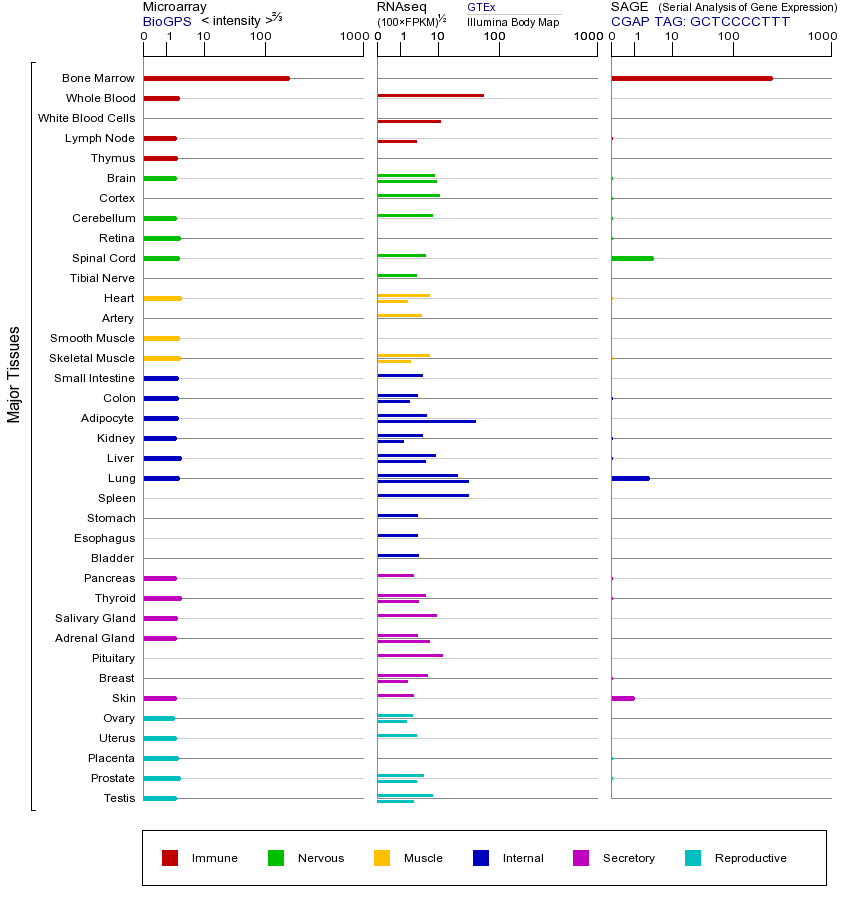 Gene expression across tissues