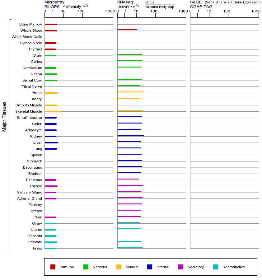 Gene expression across tissues