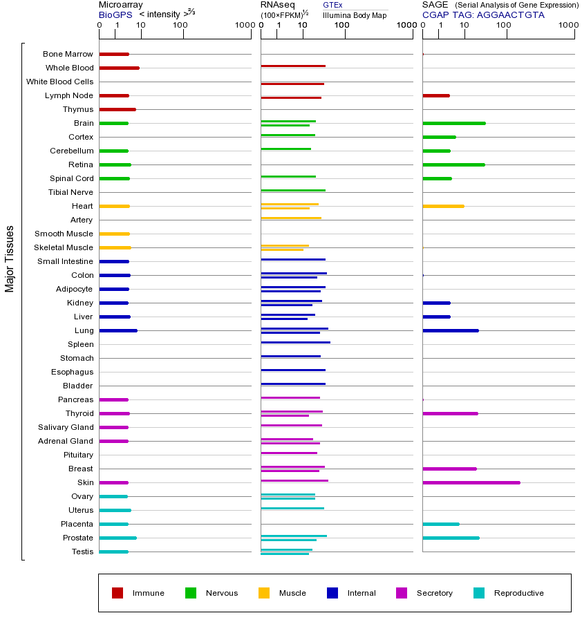 Gene expression across tissues