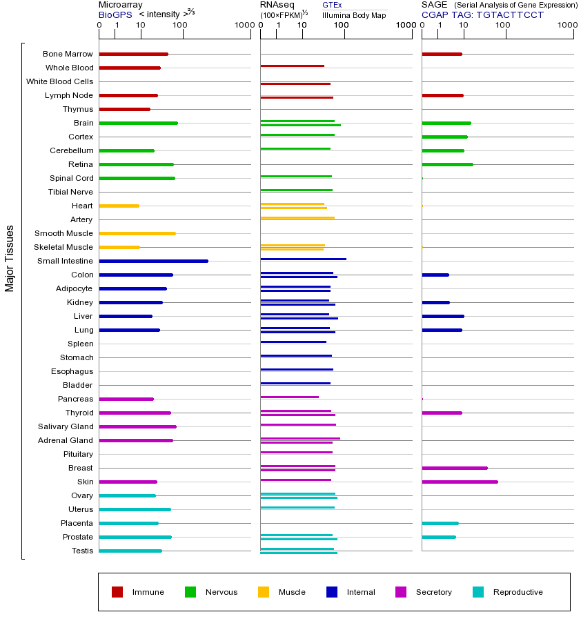 Gene expression across tissues