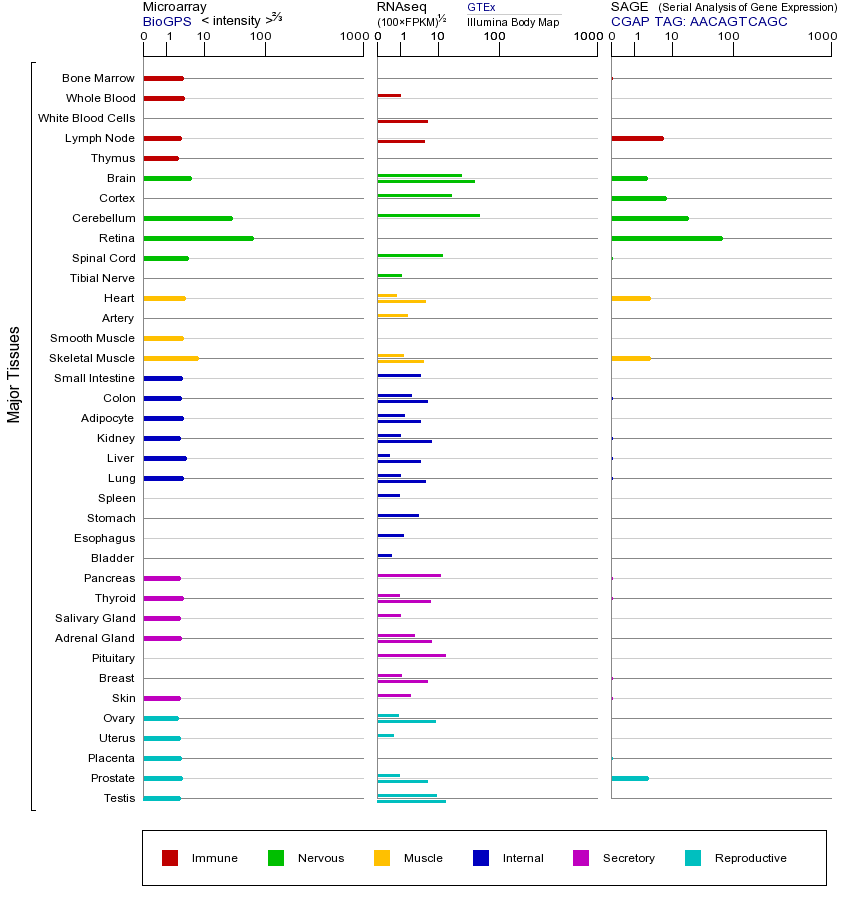 Gene expression across tissues