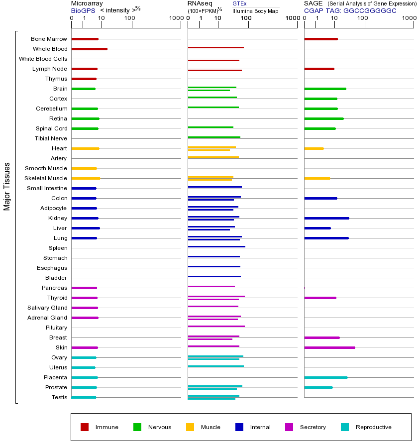 Gene expression across tissues