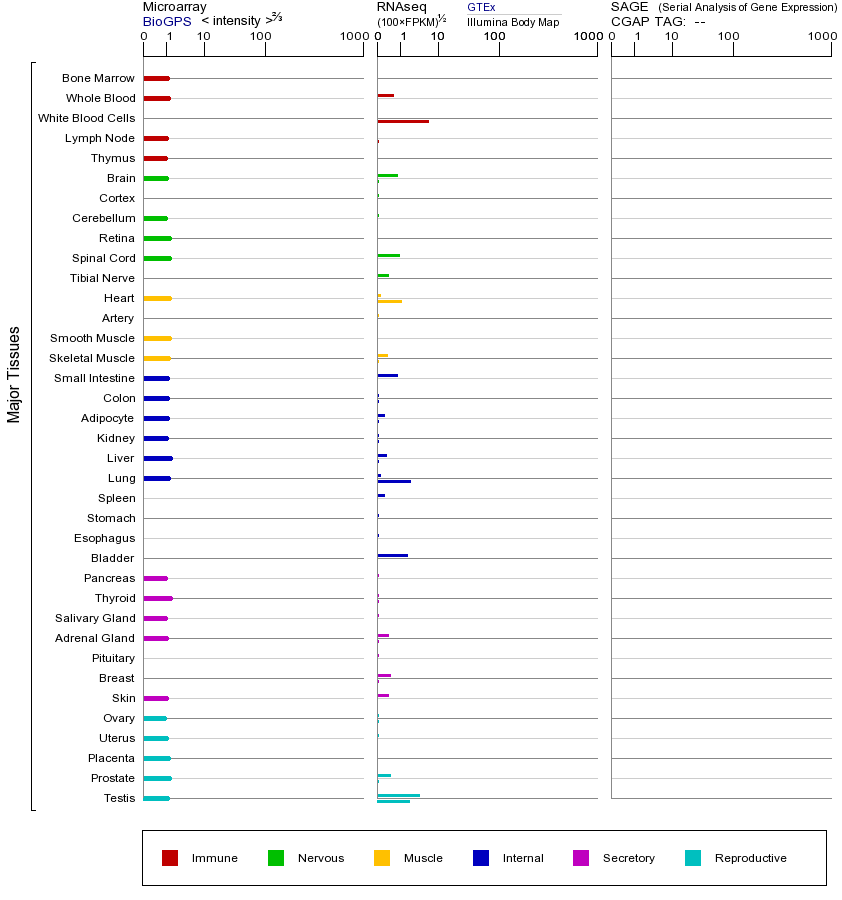 Gene expression across tissues
