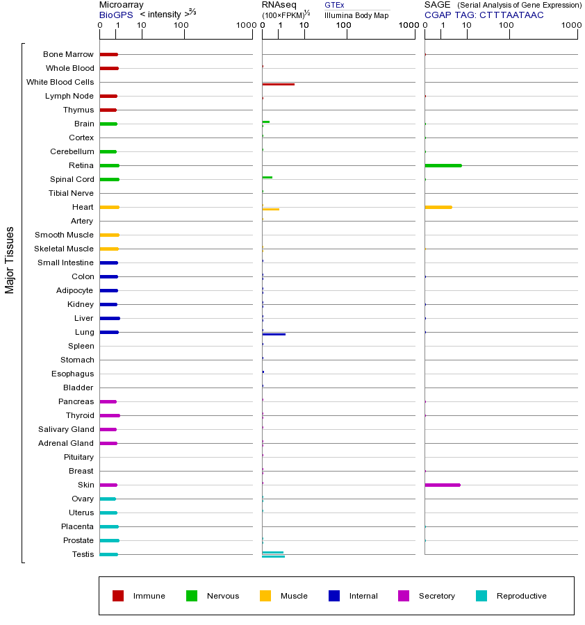 Gene expression across tissues