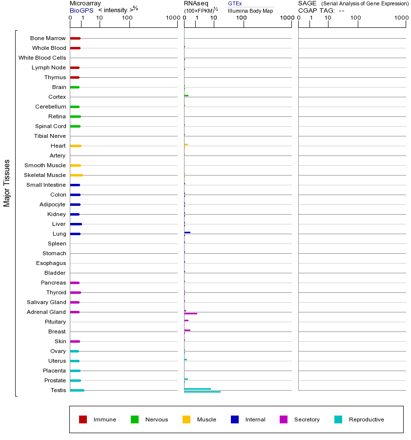 Gene expression across tissues