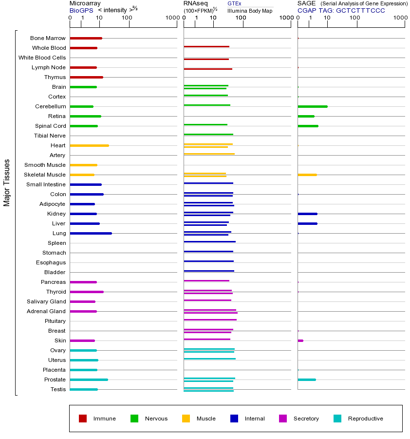 Gene expression across tissues