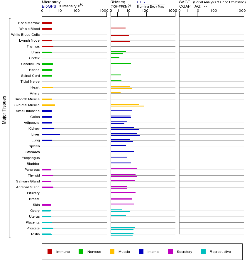 Gene expression across tissues