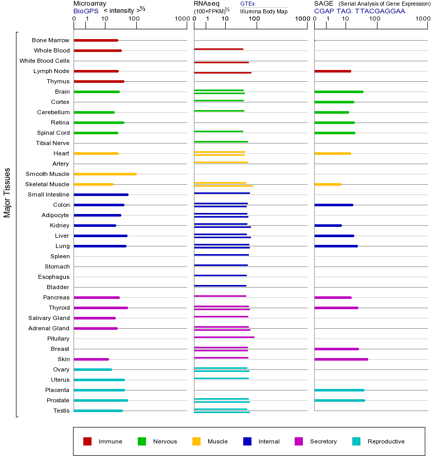 Gene expression across tissues