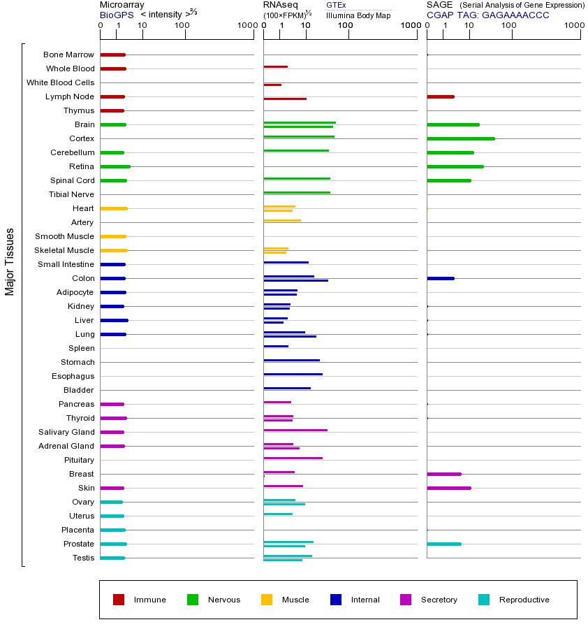 Gene expression across tissues