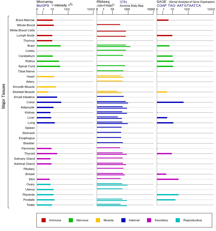 Gene expression across tissues