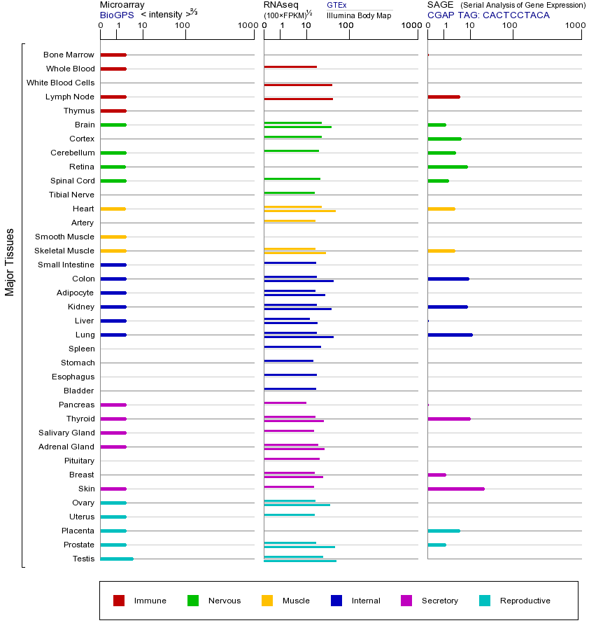 Gene expression across tissues